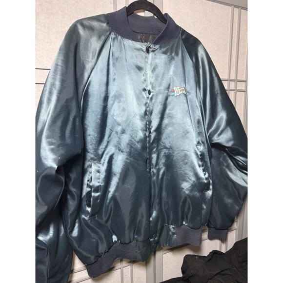 Vintage Wendy’s Jacket Black Satin Bomber Fast Food Employee Uniform 80s Medium - Picture 11 of 12